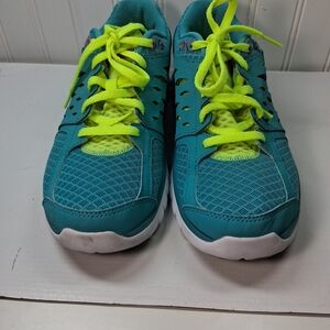 Nike Teal and Neon Yellow Women's Sneakers